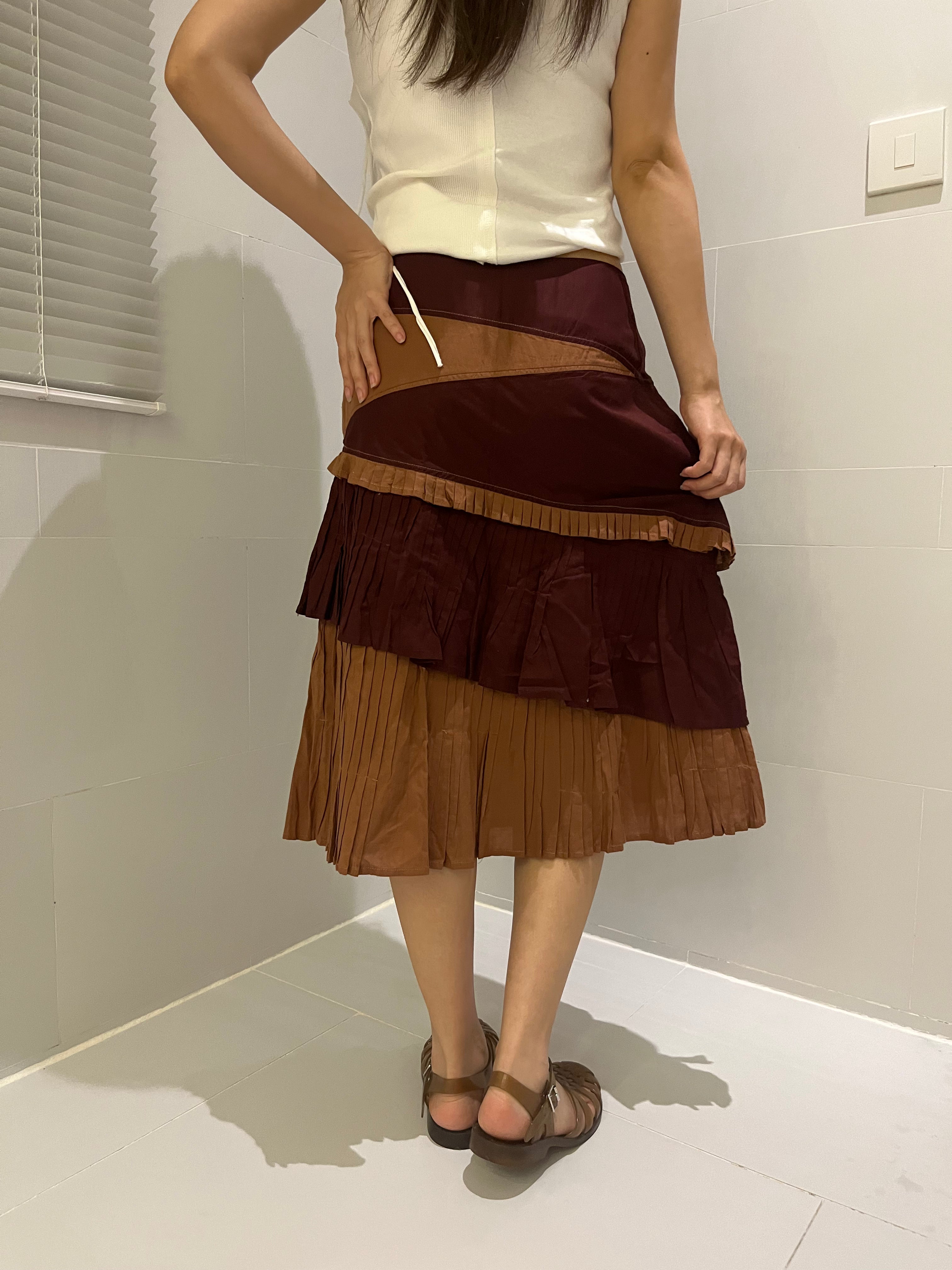 two tone tiered skirt