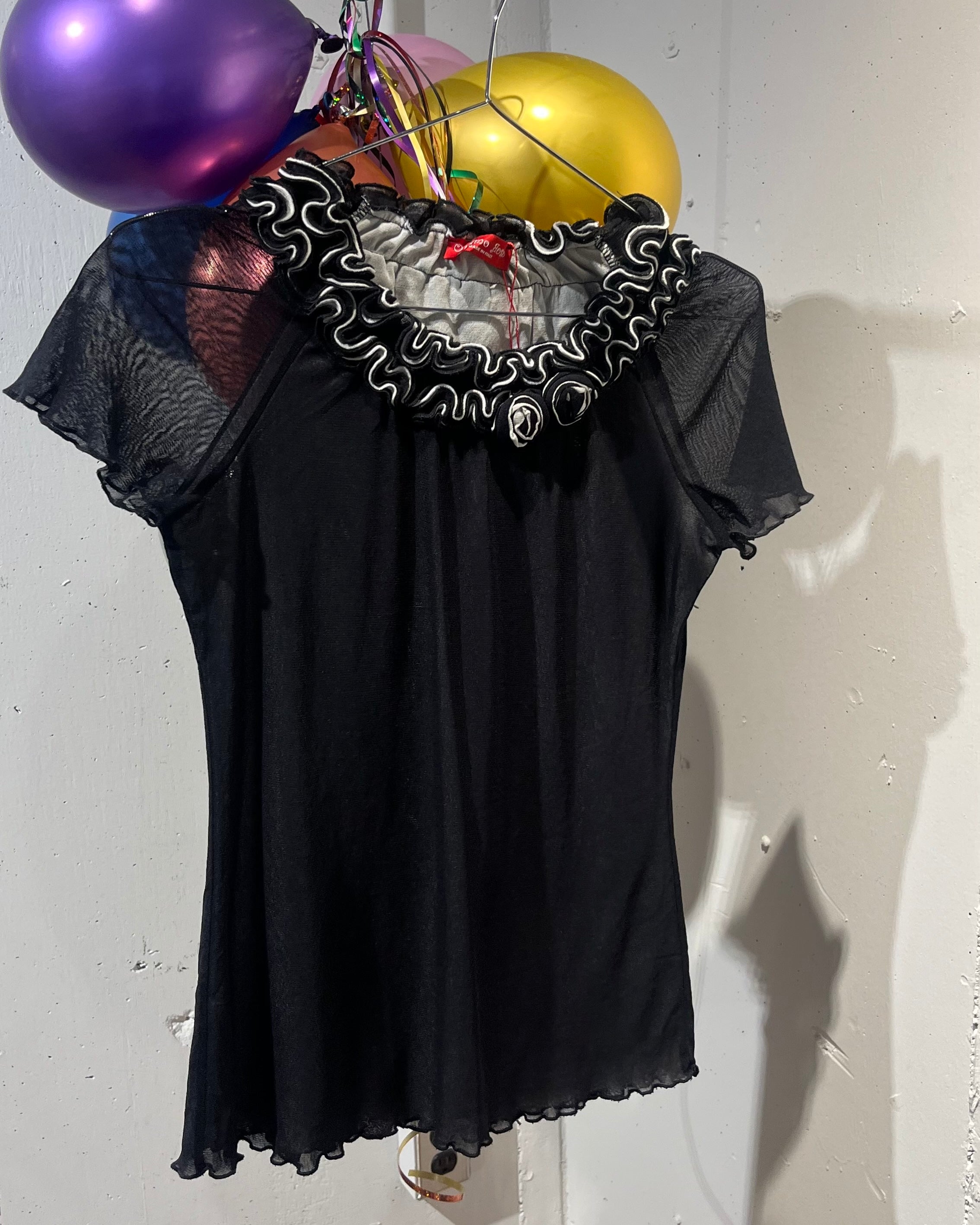 black sheer top