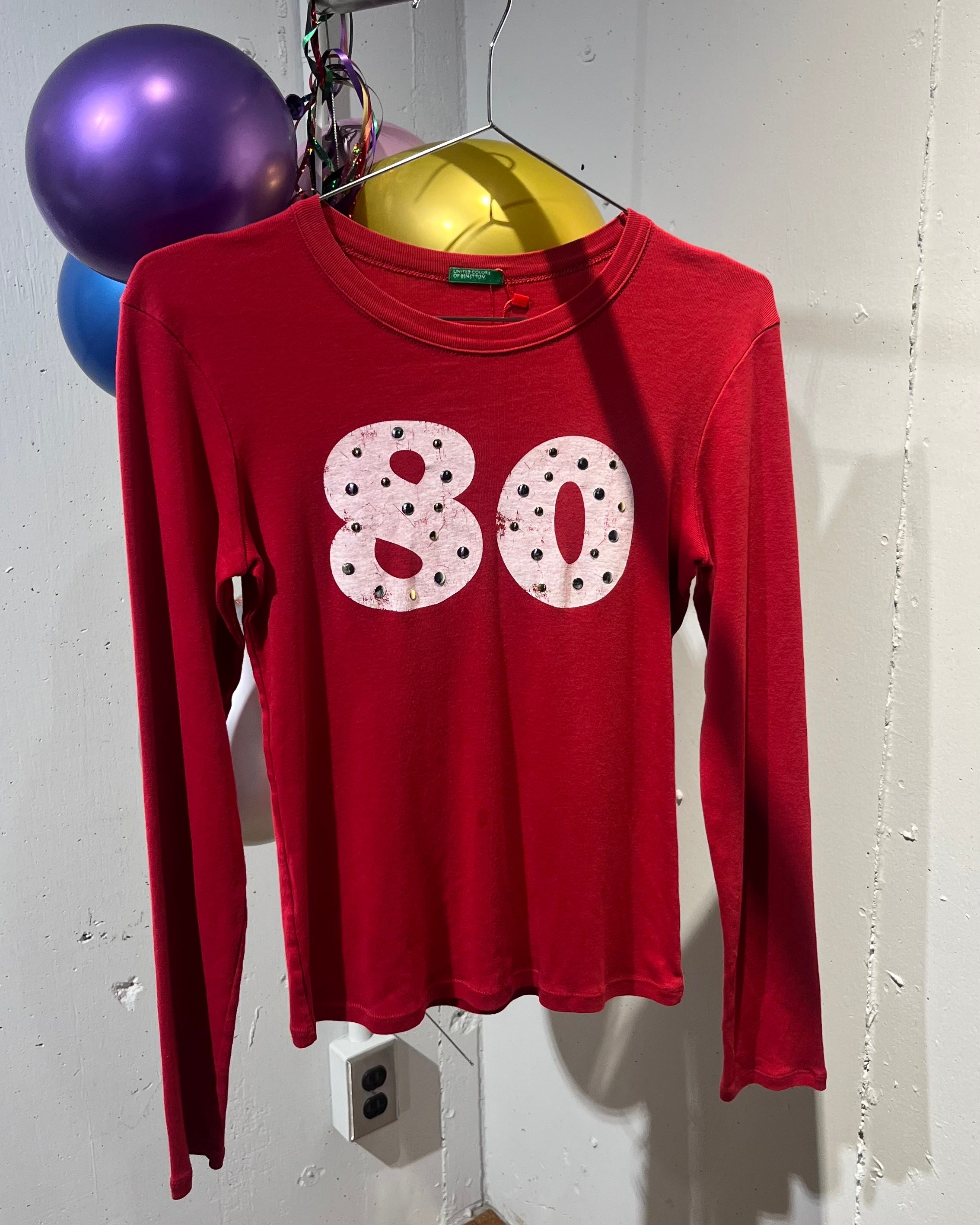 red numbering L/S tee