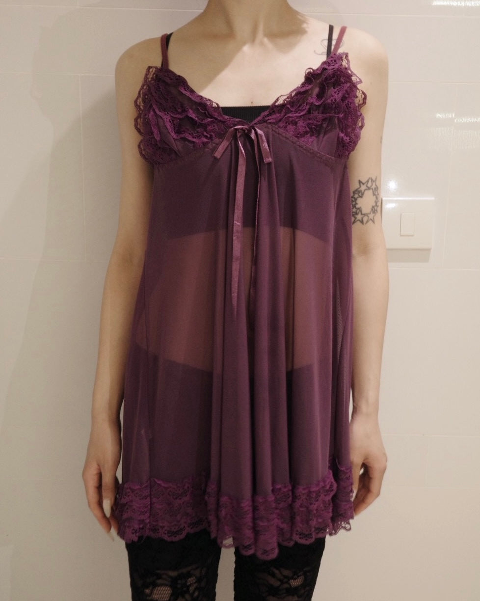 purple lingerie dress