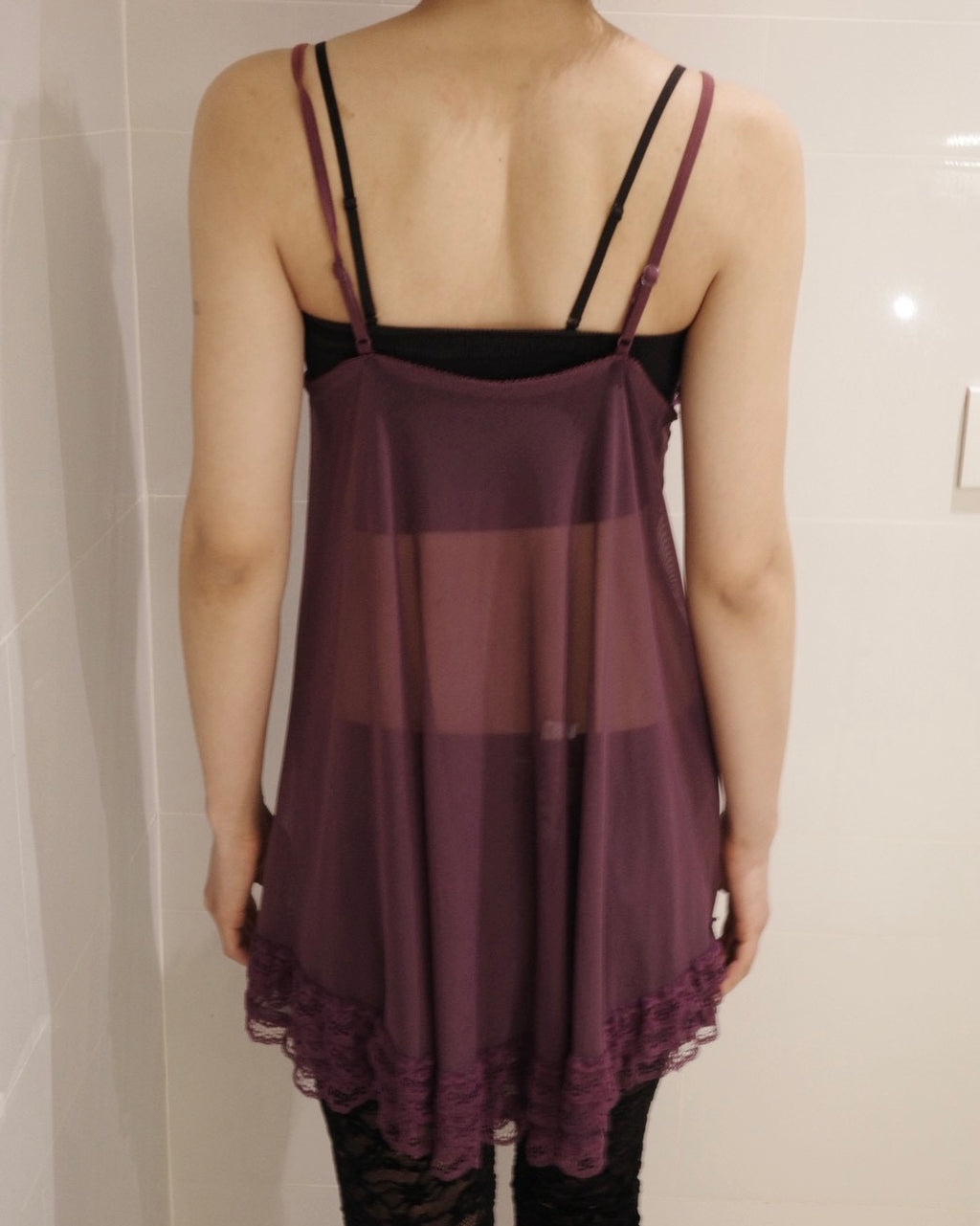 purple lingerie dress