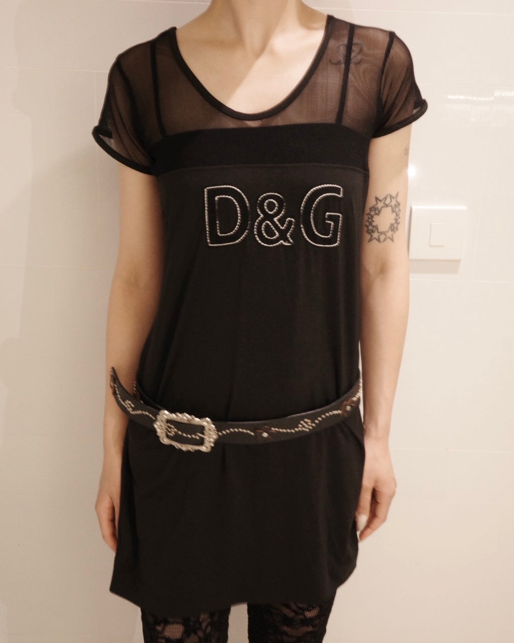 D&G black logo dress