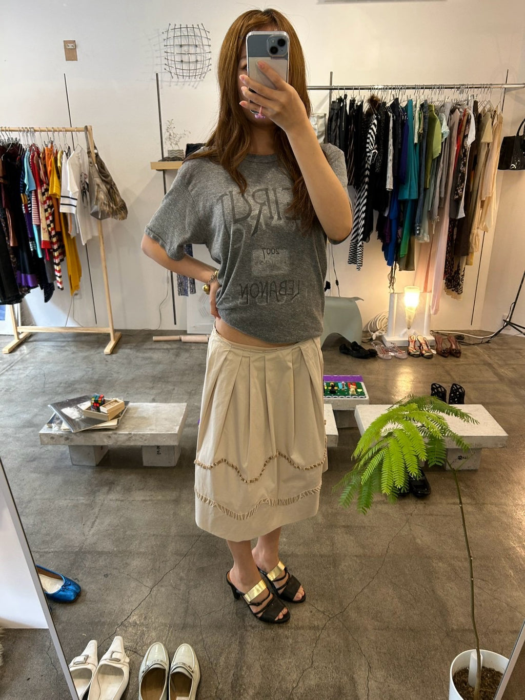 miumiu baige flare skirt