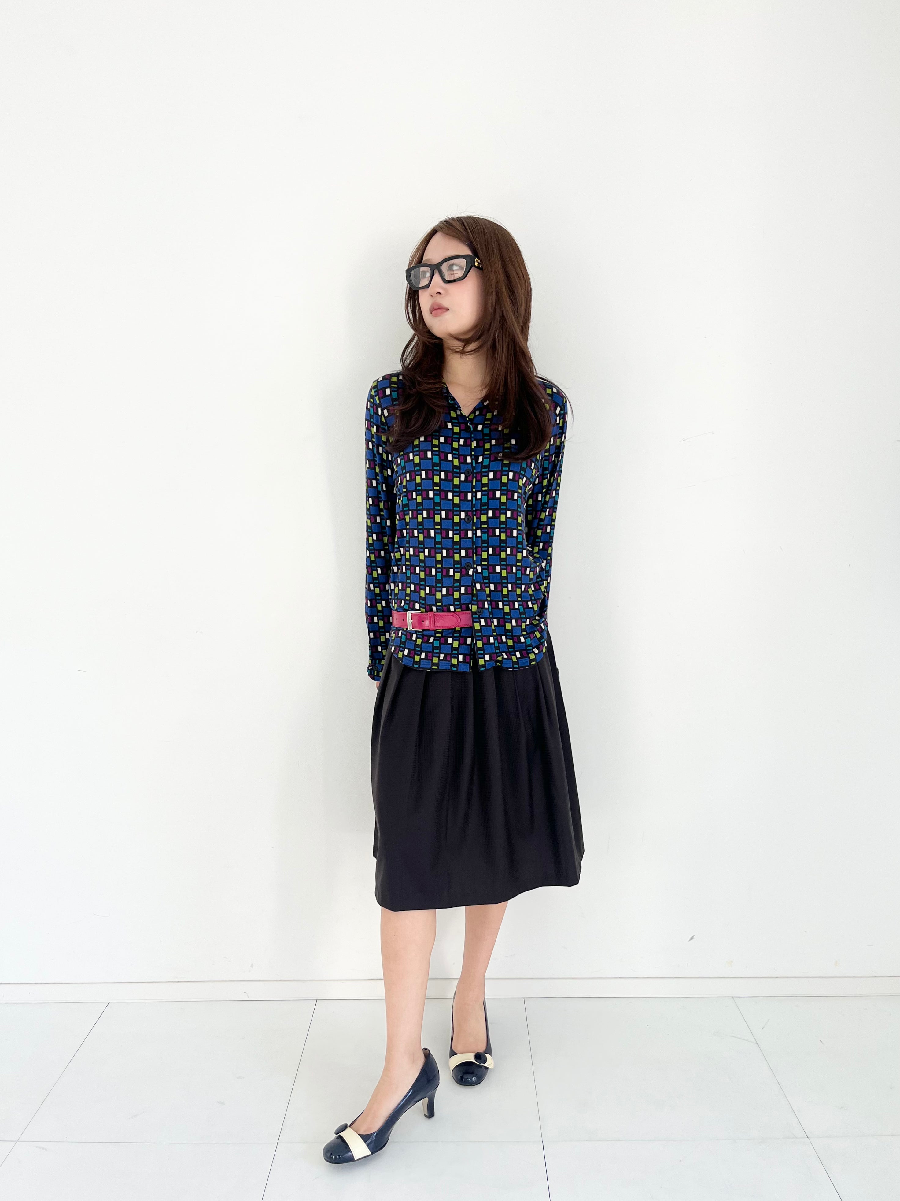 agnes b. patterned cotton shirt