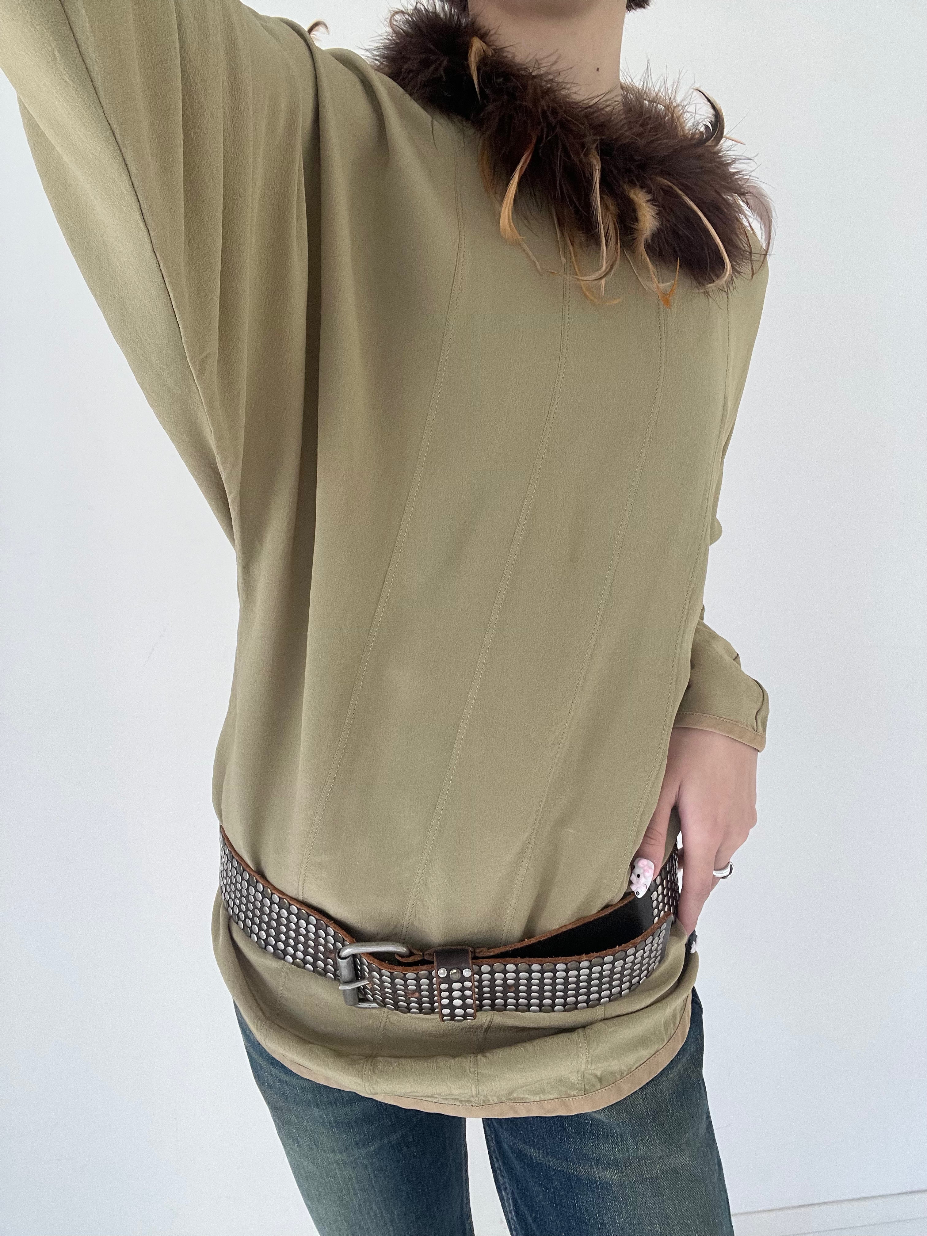 Givenchy khaki silk tops
