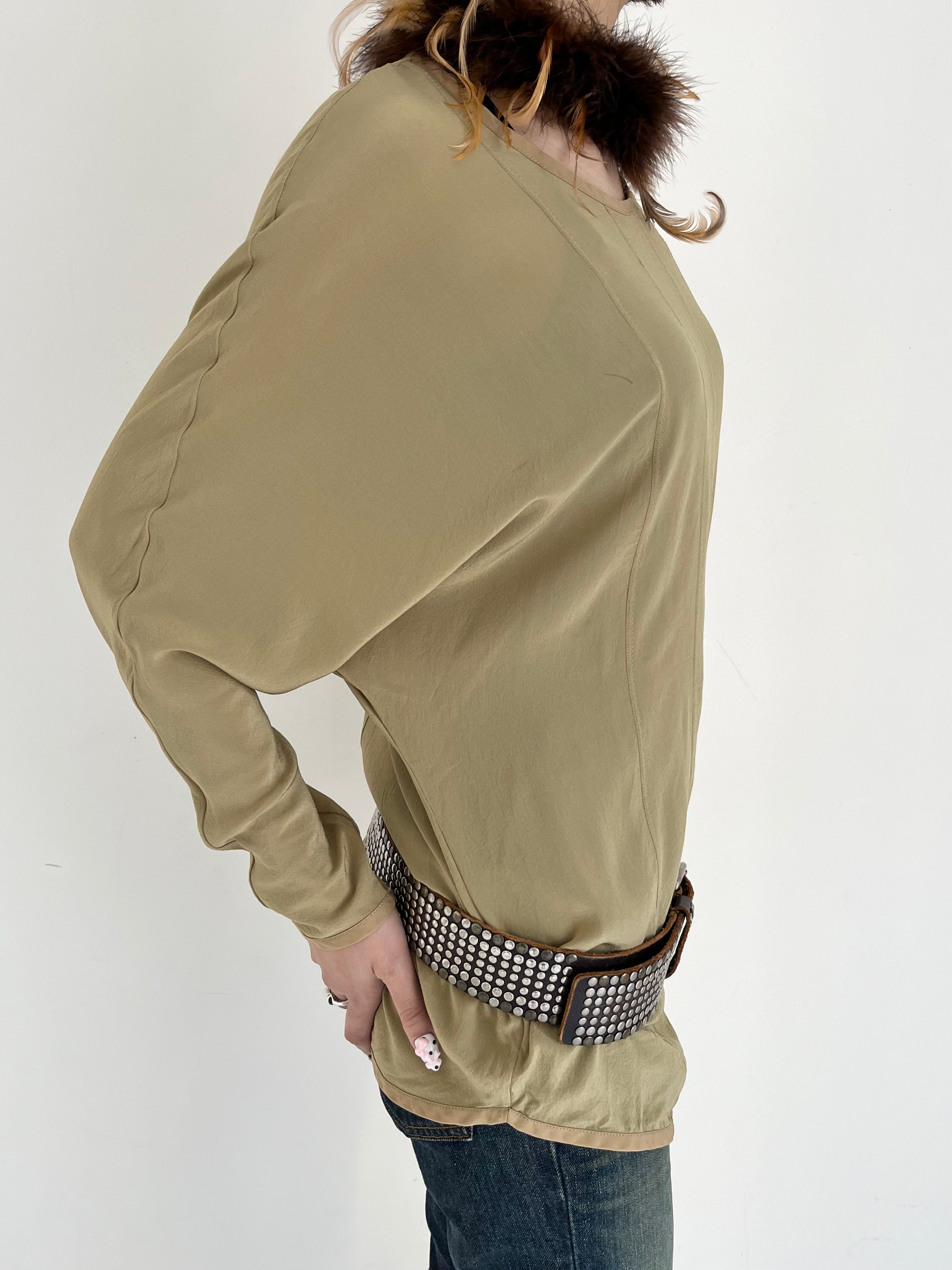 Givenchy khaki silk tops