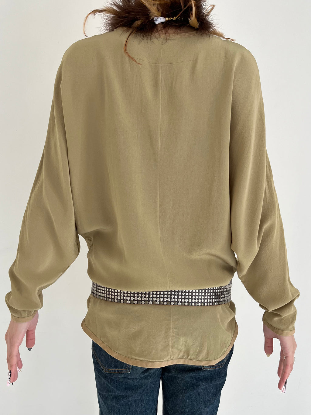 Givenchy khaki silk tops