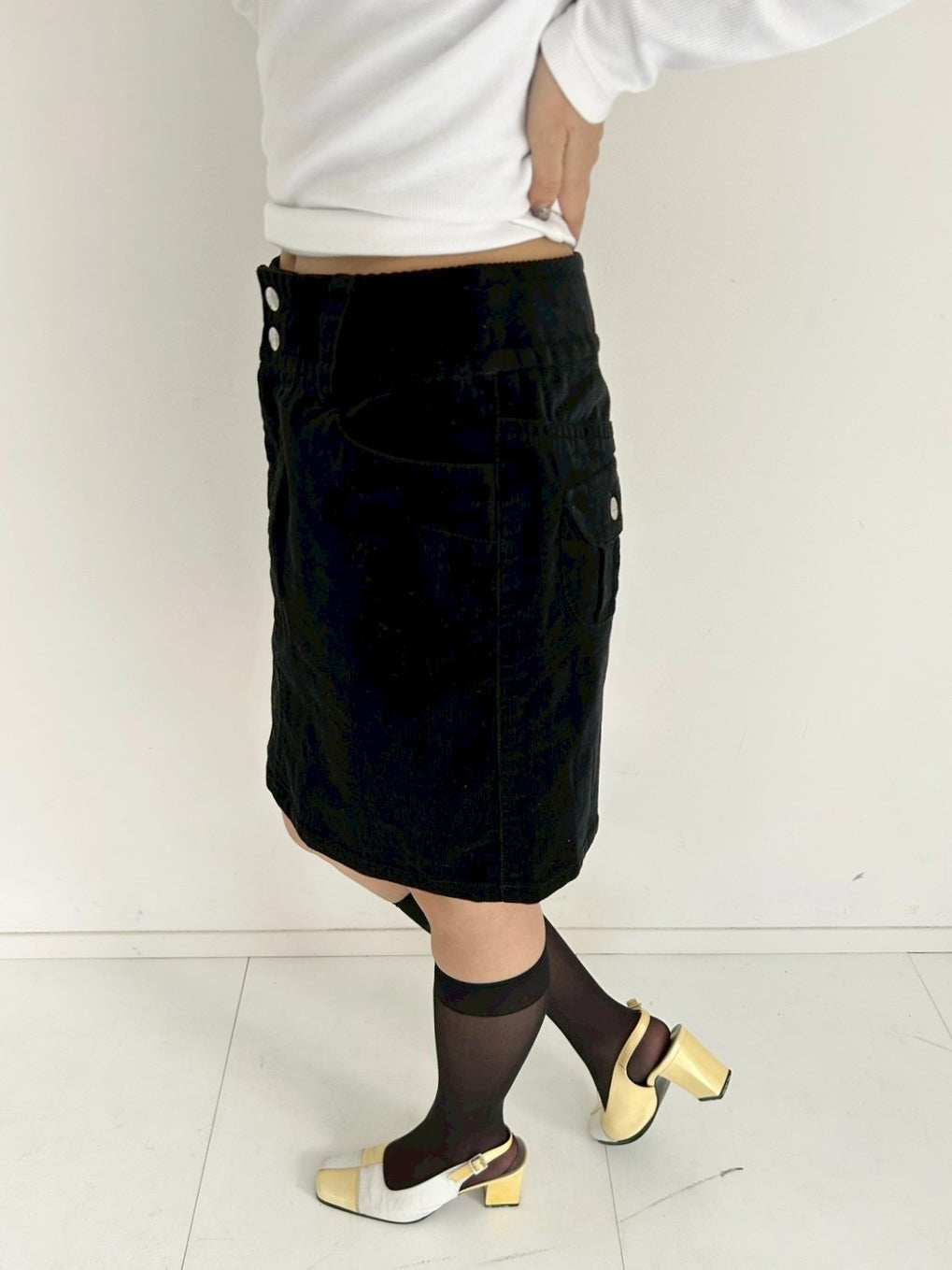 Courreges corduroy black skirt