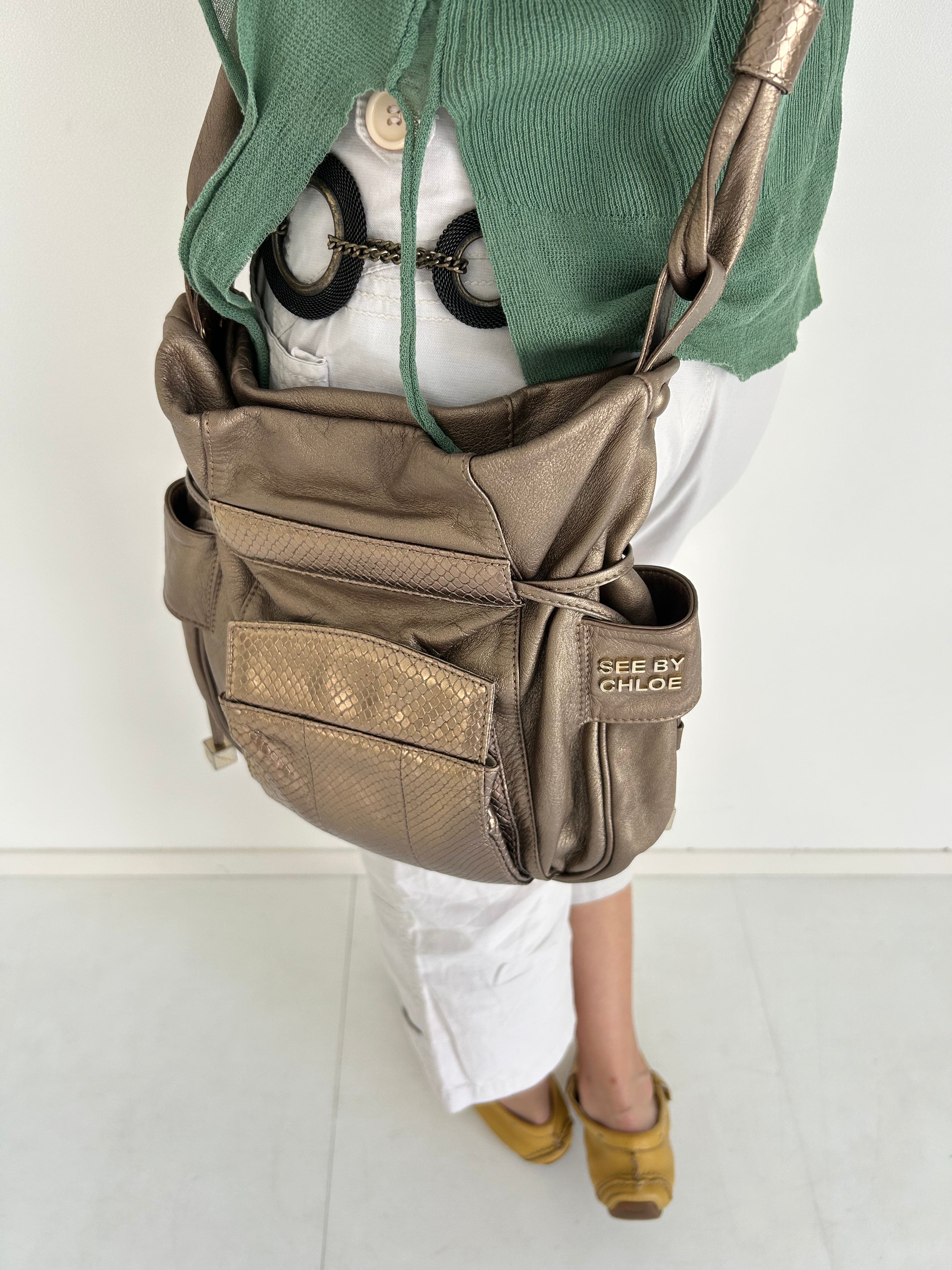 See by chloe gold shoulder bag