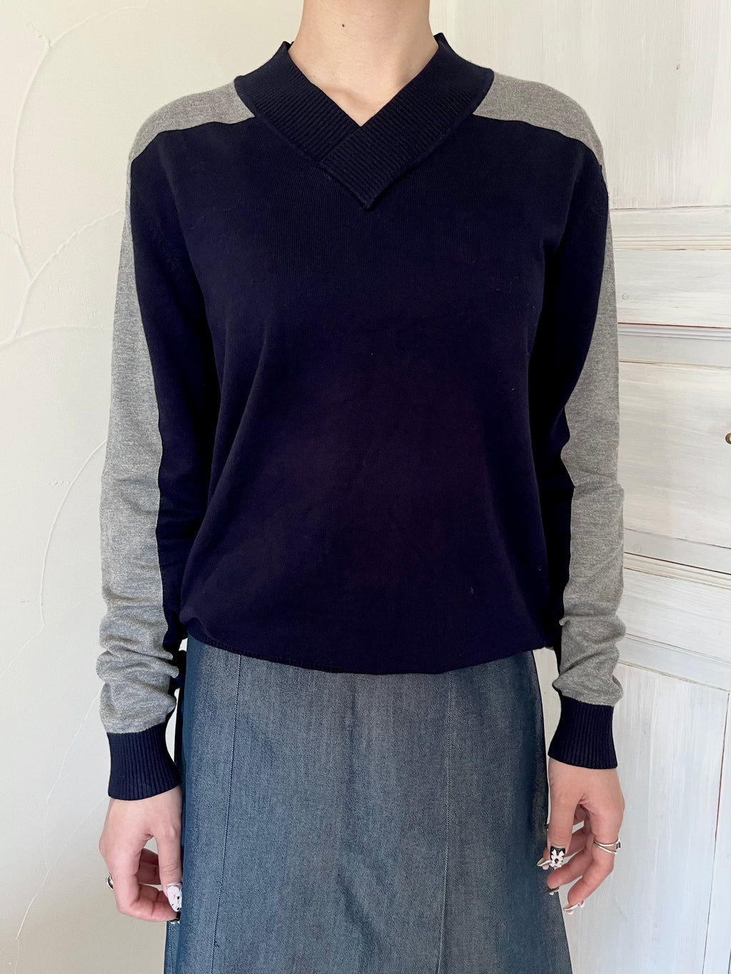 D&G bi-color knit top