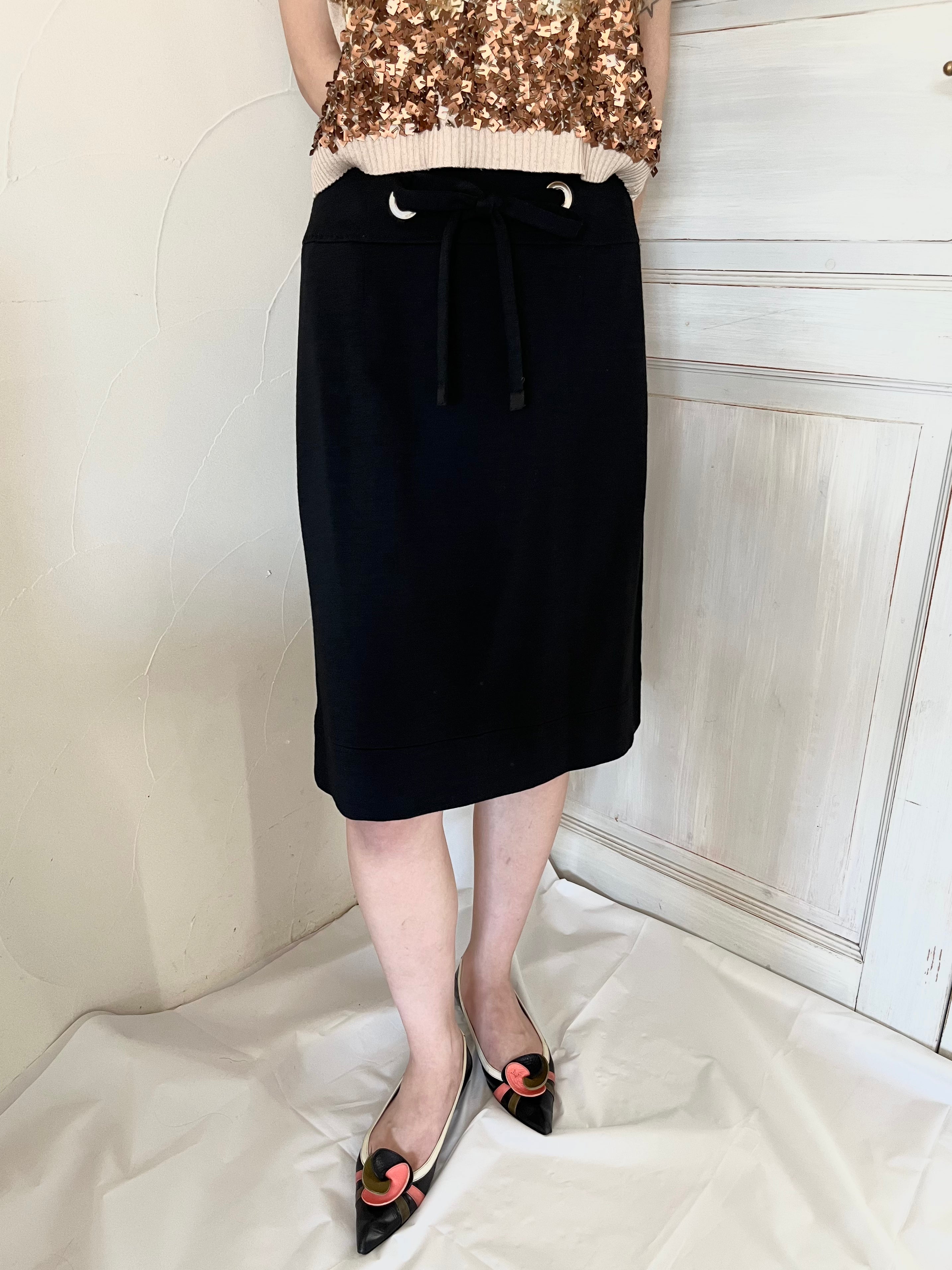 Black drawstring skirt
