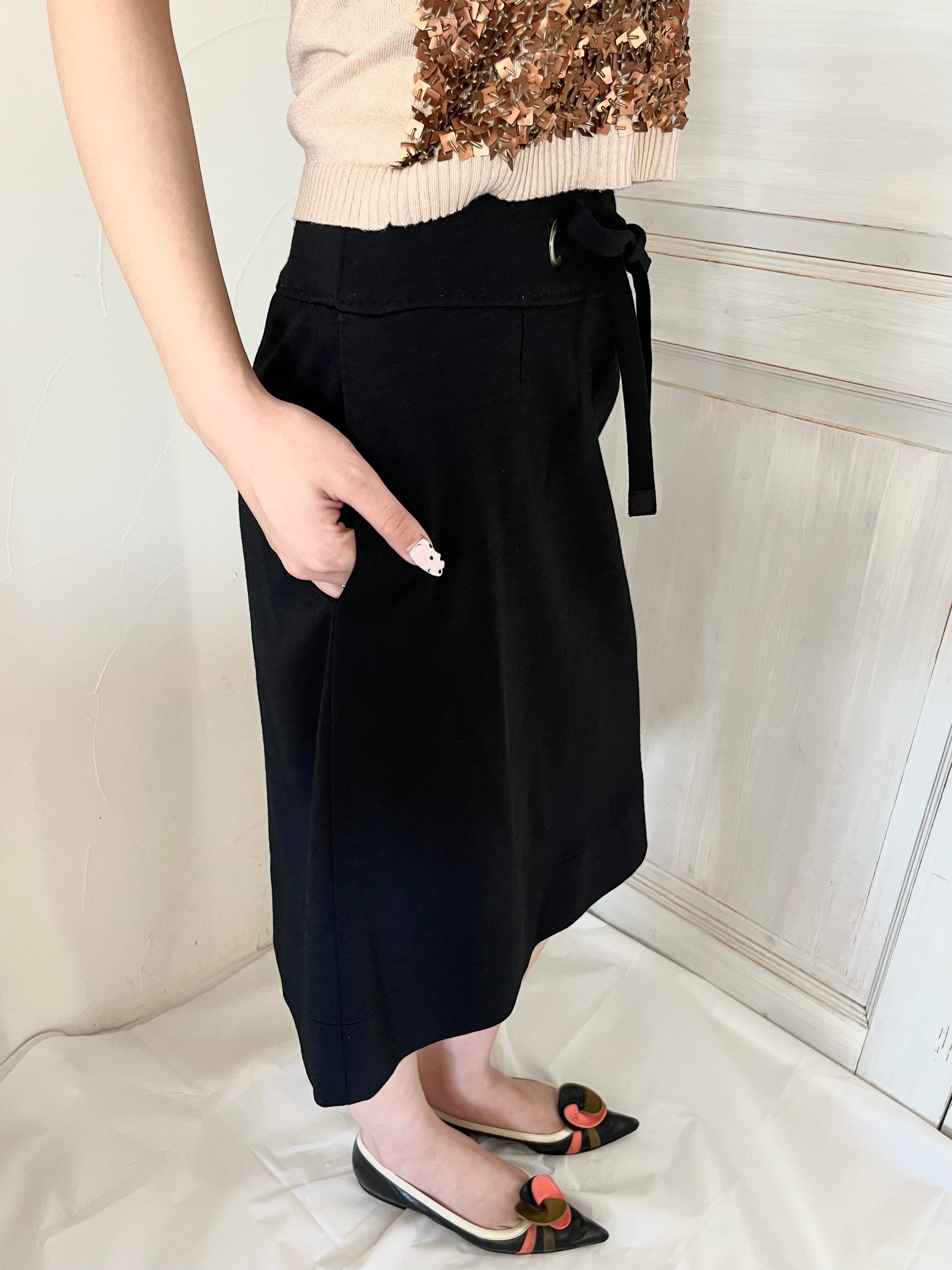 Black drawstring skirt