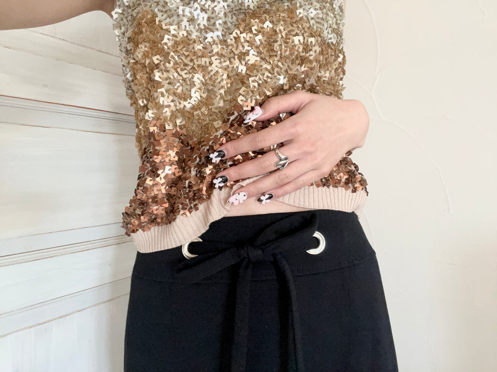 Black drawstring skirt