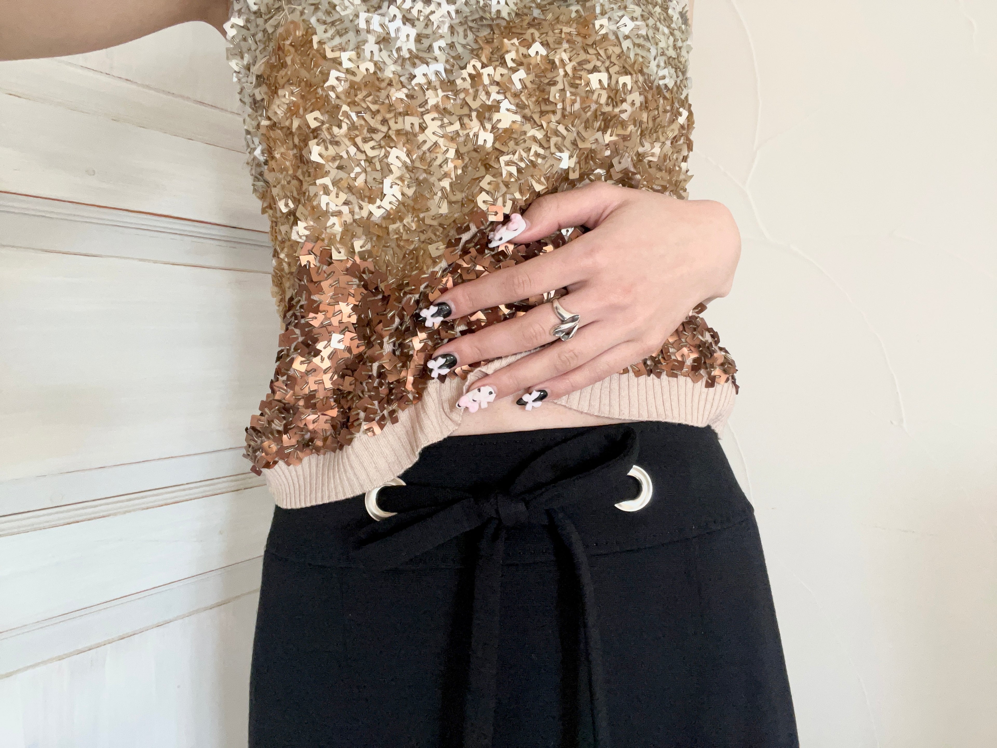Black drawstring skirt