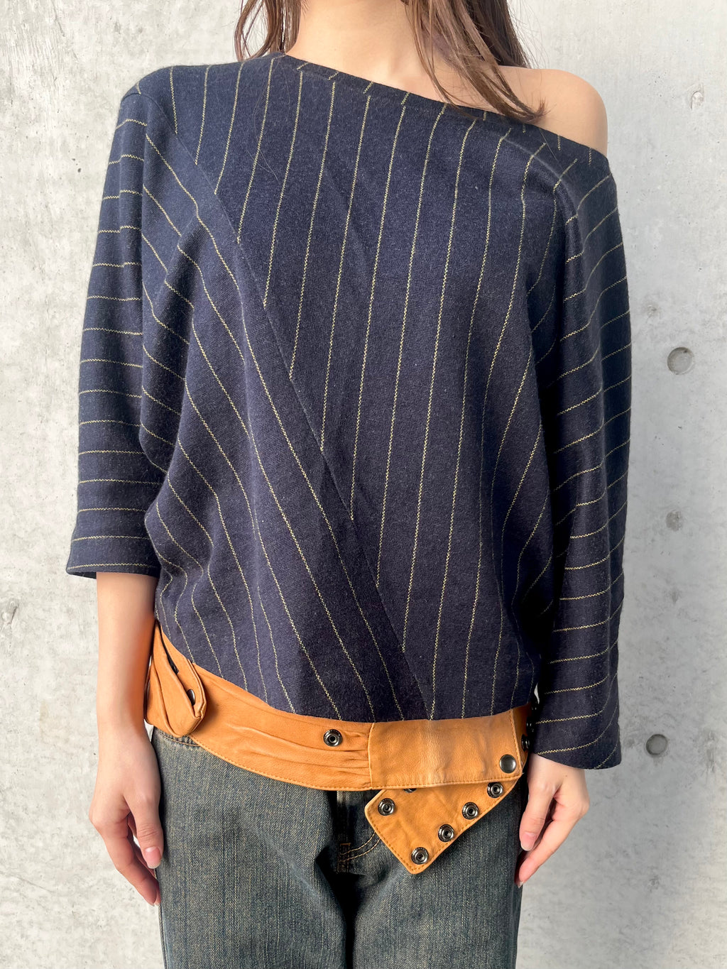 Max&co stripe off shoulder top