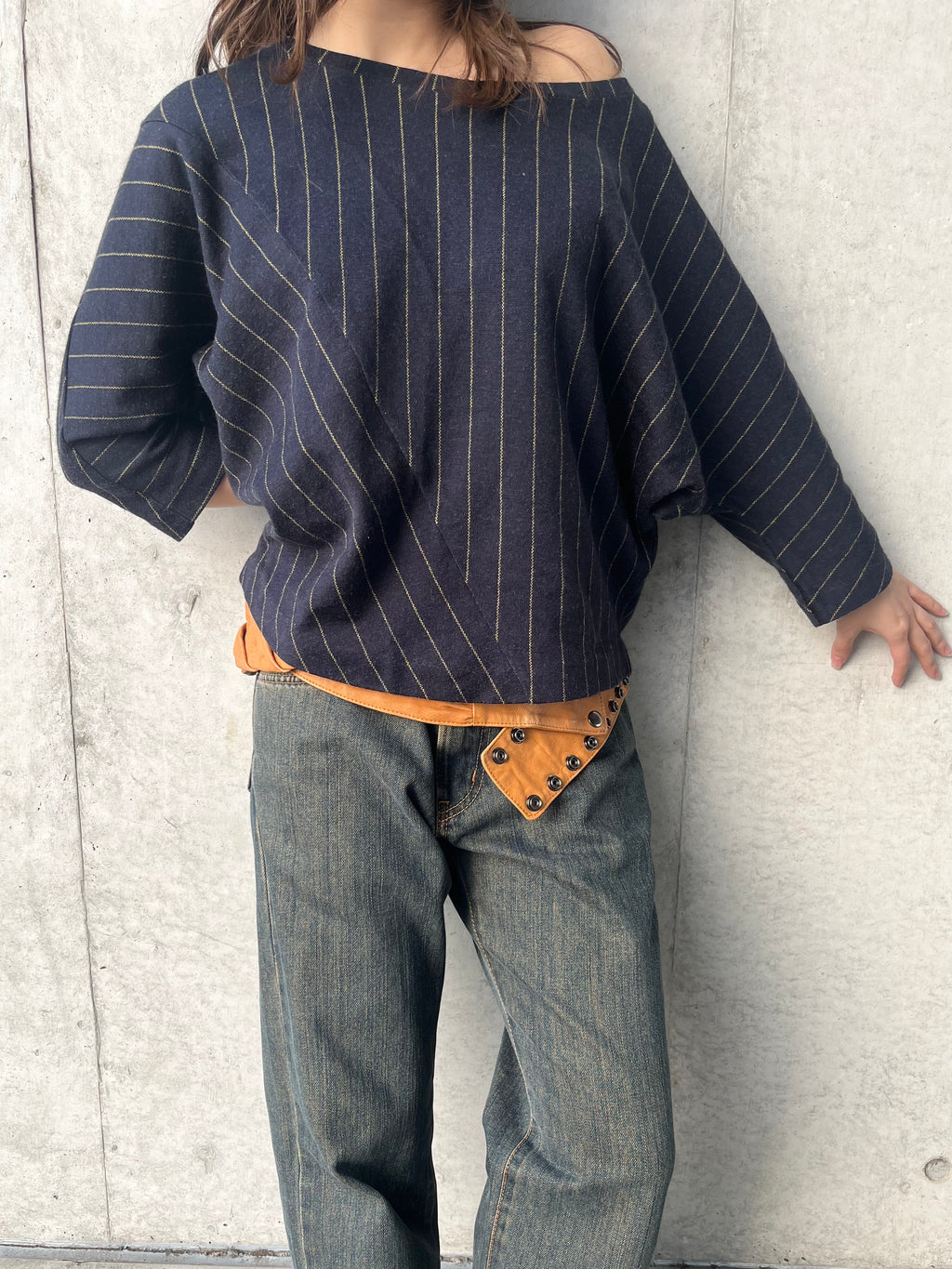 Max&co stripe off shoulder top