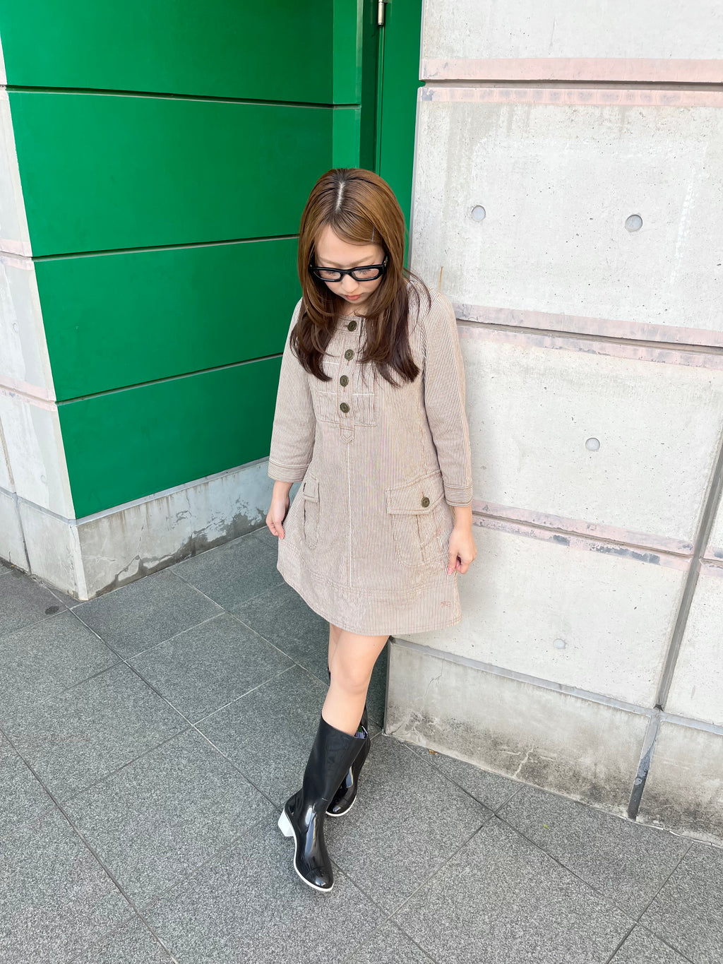Burberry stripe denim dress