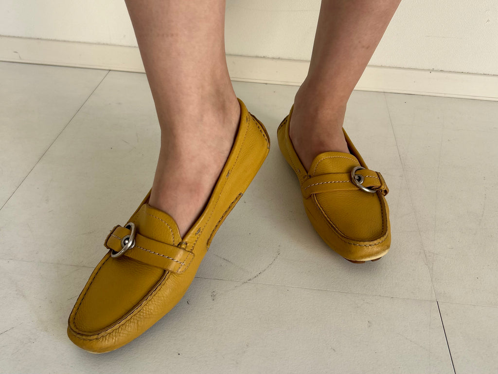 PRADA yellow flat shoes